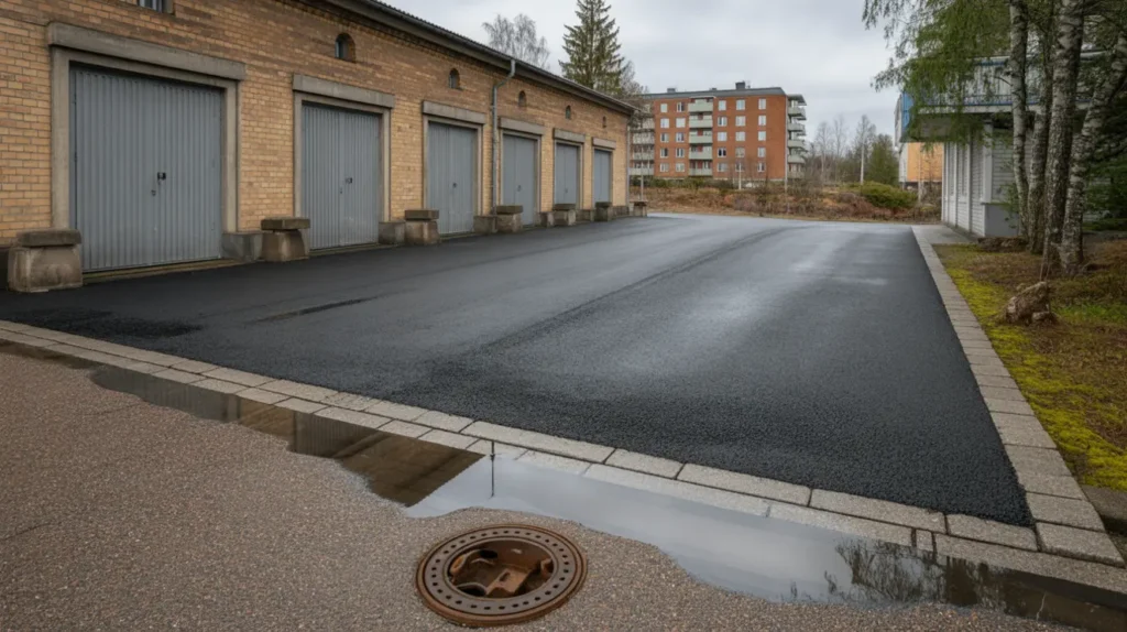 asfaltering av industriyta och lastzon i fittja botkyrka