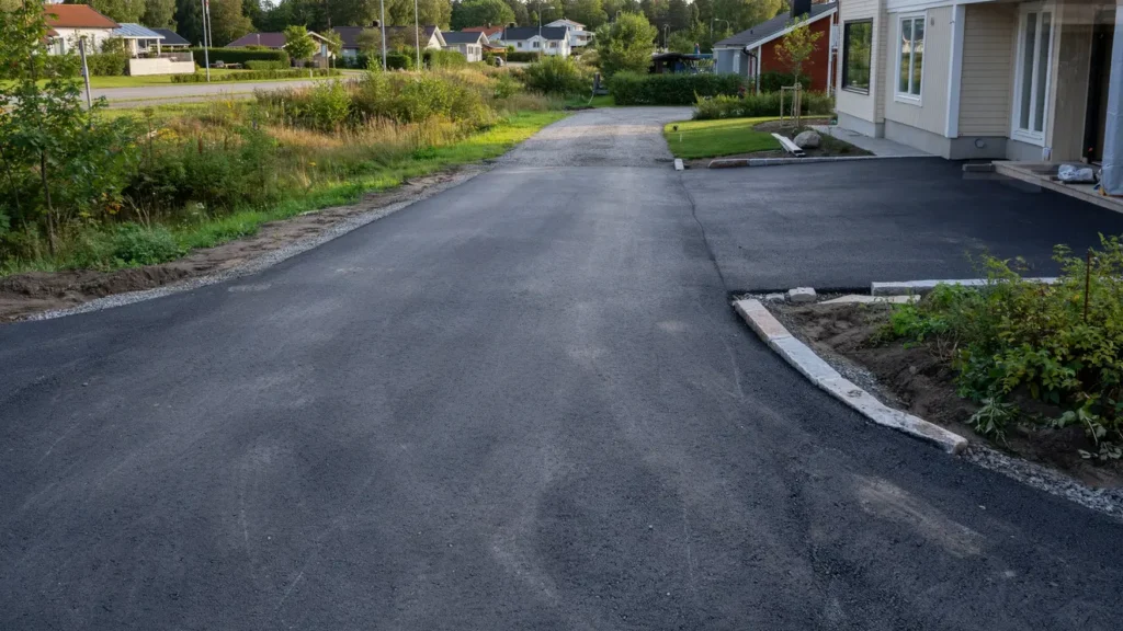 nyl ggning och ut kning av asfalterad uppfart i tullinge botkyrka